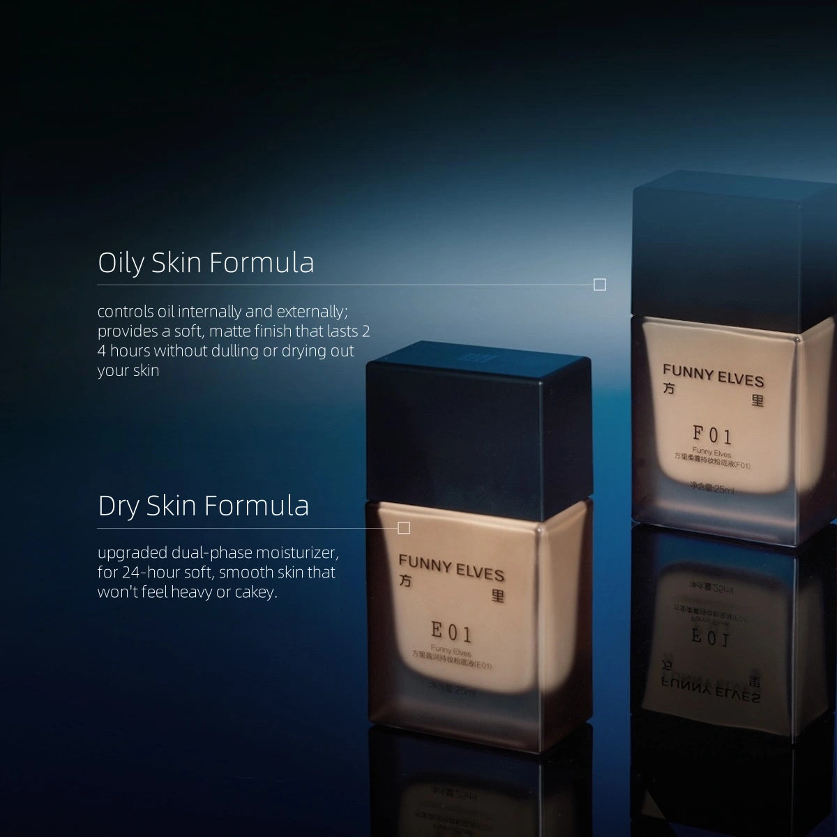 Long Lasting Foundation Dry or Oily Skin Formula 25ml