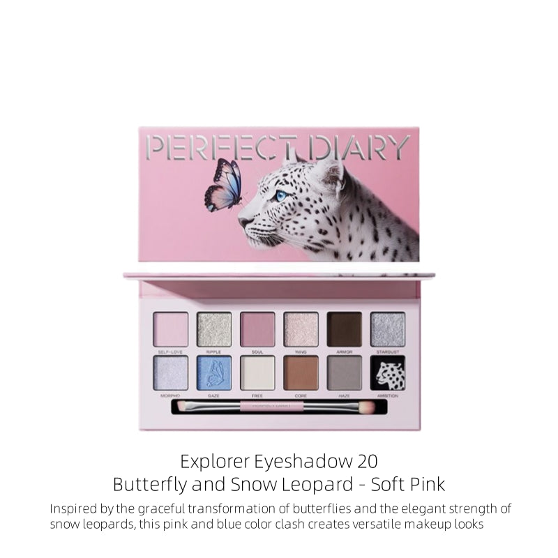 Perfect Diary Explorer Eyeshadow 20 Butterfly and Snow Leopard - Soft Pink 14g