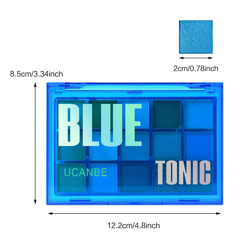 15 Colors Eyeshadow Palette Blue Tonic 10.8g