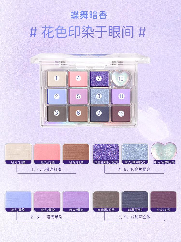 【NEW Butterfly】JILL LEEN Pretty 12 Colors Eyeshadow Palette JL019 - Chic Decent