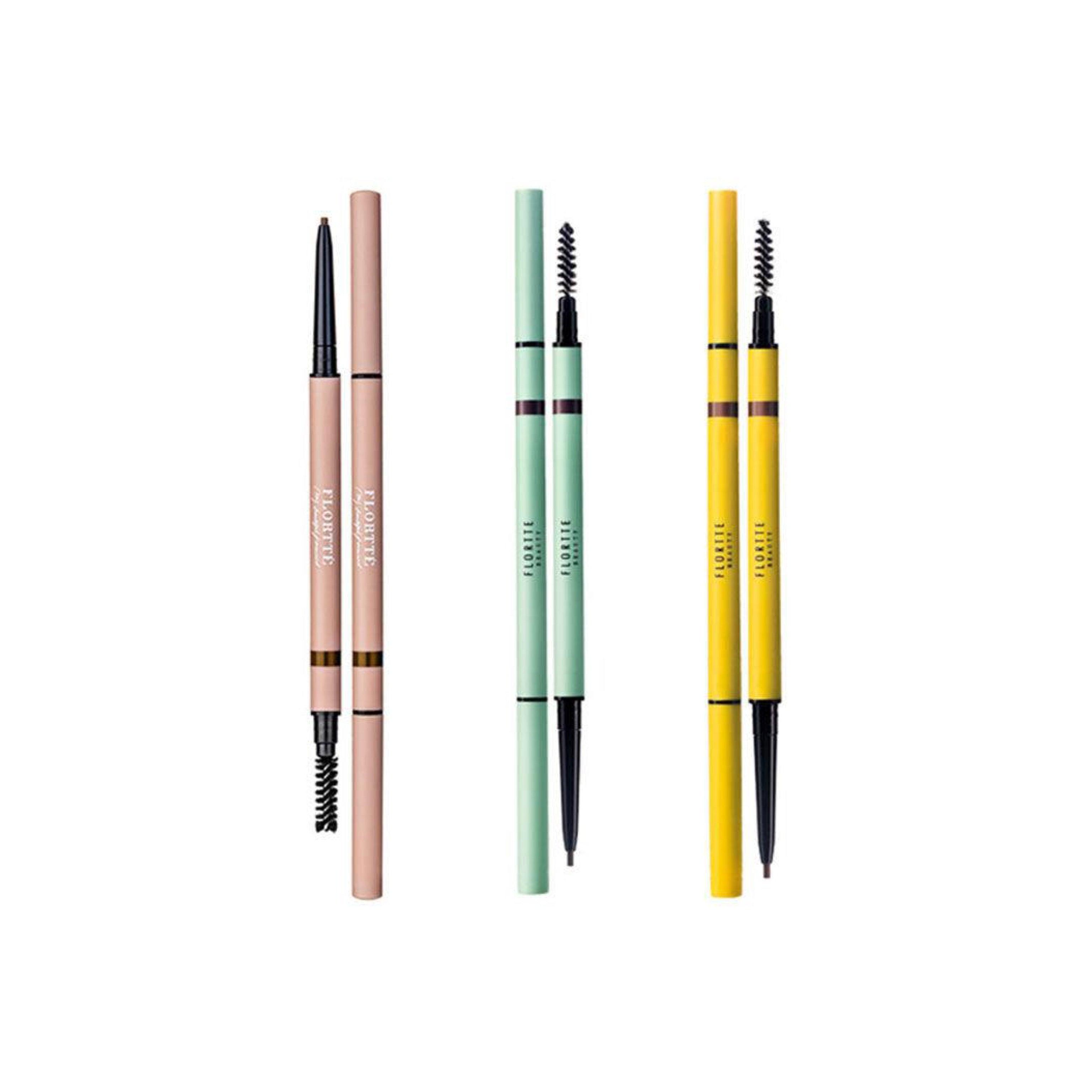 Crayon à sourcils Flortte à double extrémité pour débutants 0,3 g