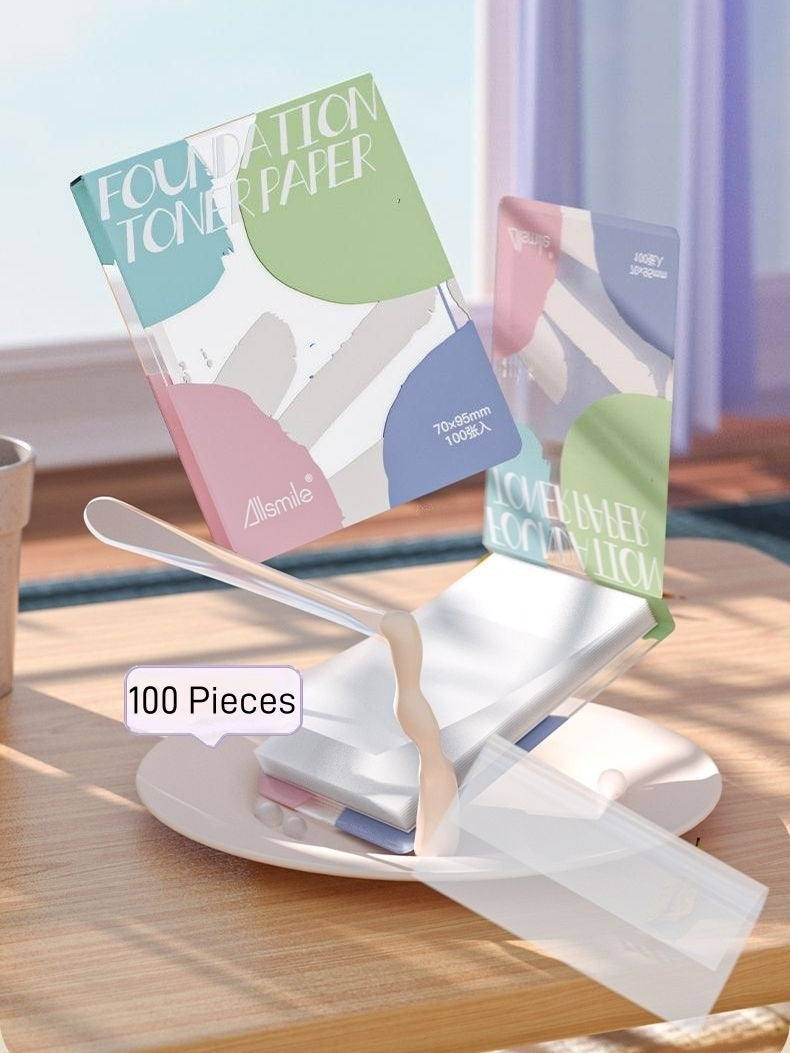Papier tonique jetable Allsmile pour fond de teint, 100 feuilles