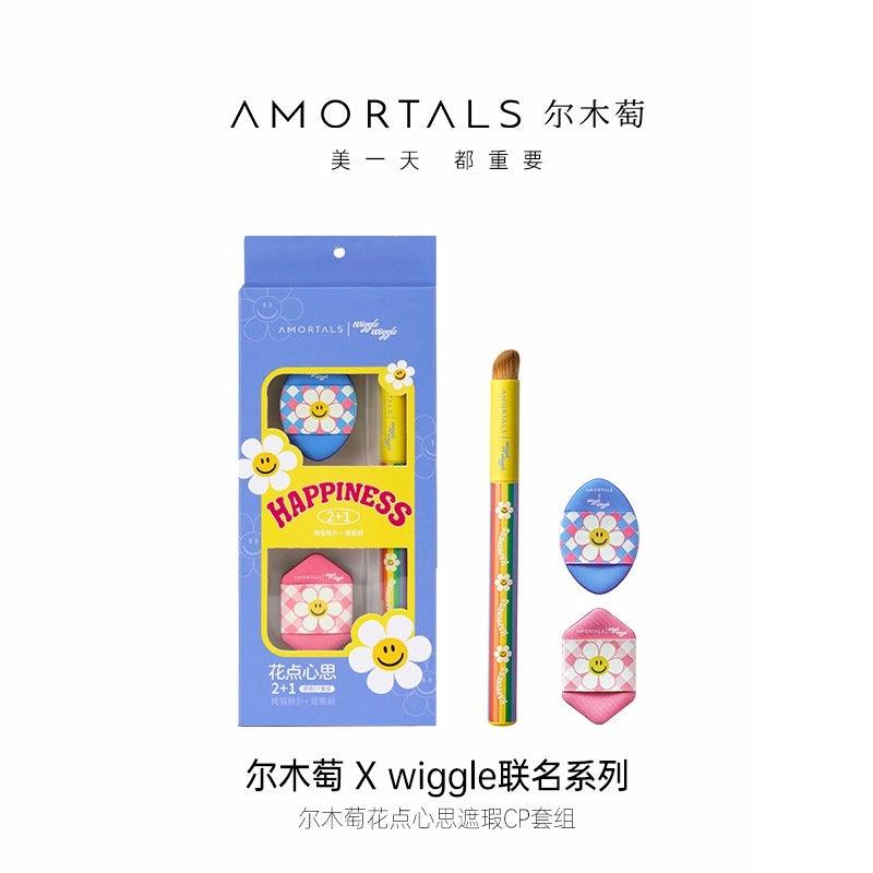 Ensemble de mini-houppettes et pinceaux anti-cernes Wiggle Wiggle d'Amortals