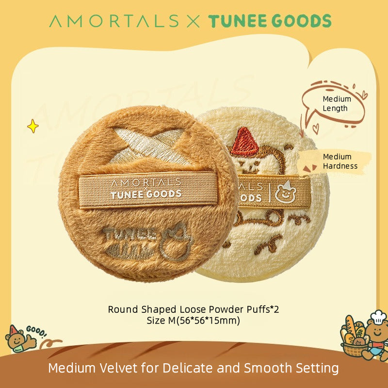Amortals X TUNEE GOODS Houppettes à poudre libre rondes*2
