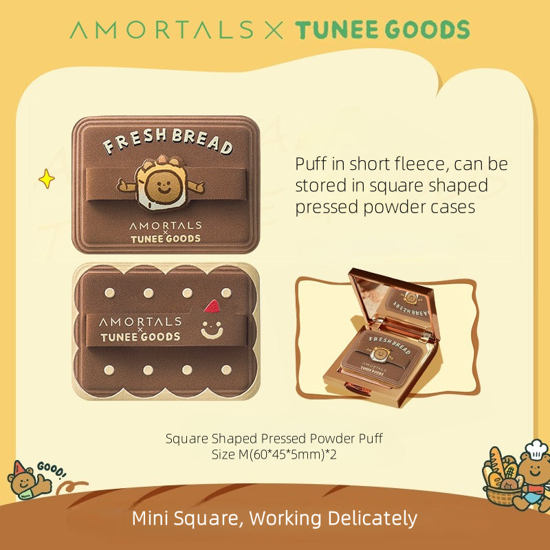 Amortals X TUNEE GOODS Houppette à poudre compacte de forme carrée
