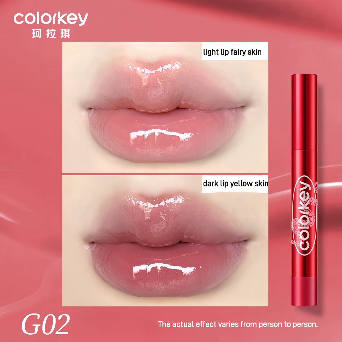 Rouge à lèvres Colorkey Crystal Glossy, série Lucky Snake, 2,7 g