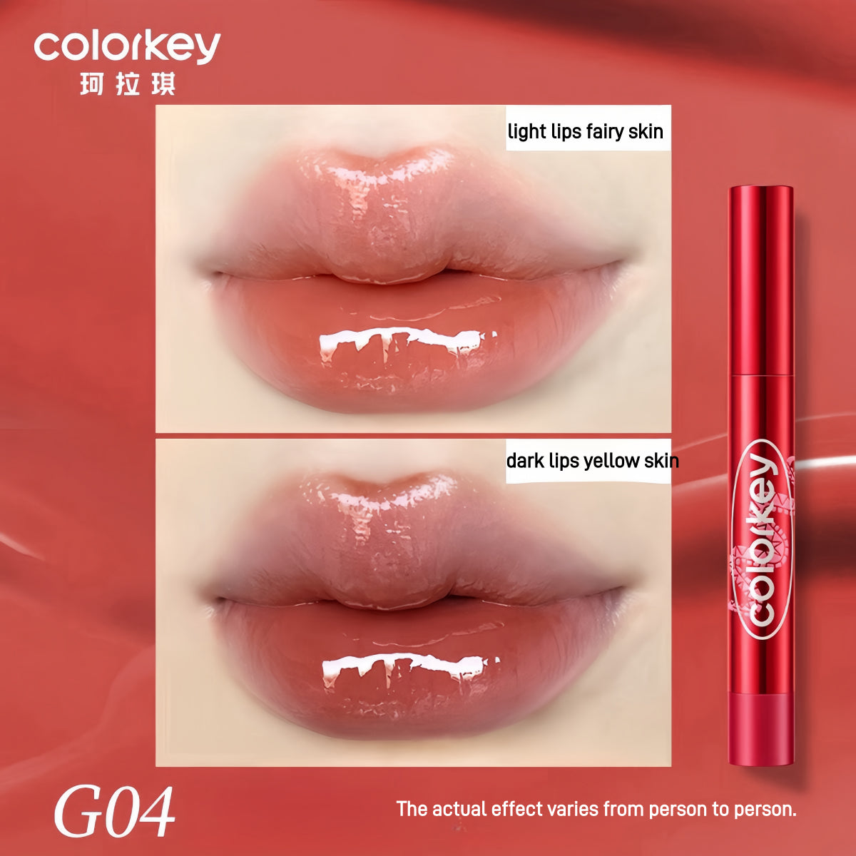 Rouge à lèvres Colorkey Crystal Glossy, série Lucky Snake, 2,7 g