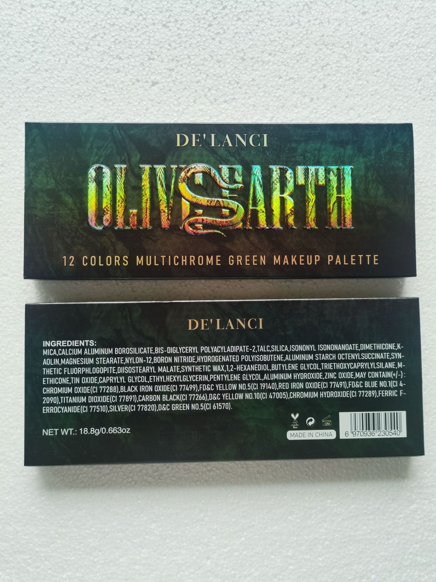 De'Lanci - Olive Earth 12 Colors Multichrome Green Makeup Palette 18.8g