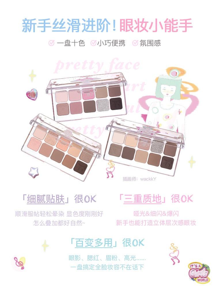 Palette de fards à paupières FLORTTE Wackky 10 couleurs 7,5 g