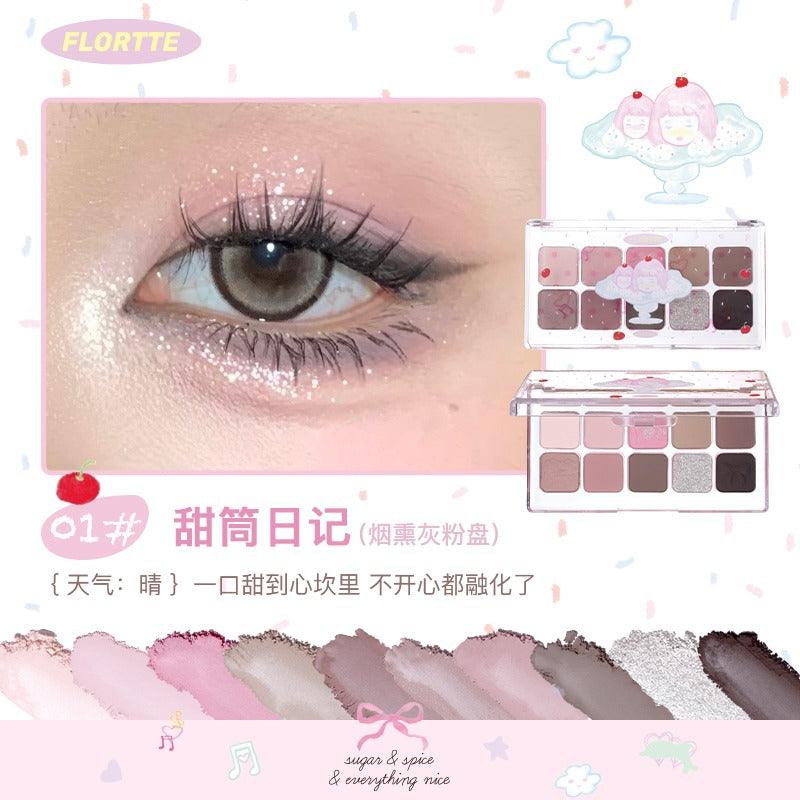 Palette de fards à paupières FLORTTE Wackky 10 couleurs 7,5 g