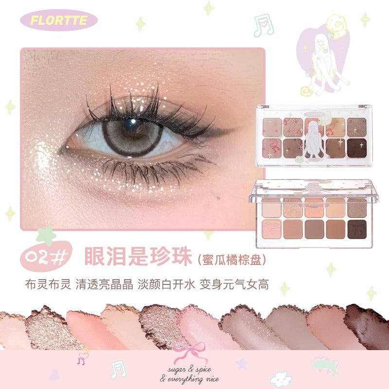 Palette de fards à paupières FLORTTE Wackky 10 couleurs 7,5 g