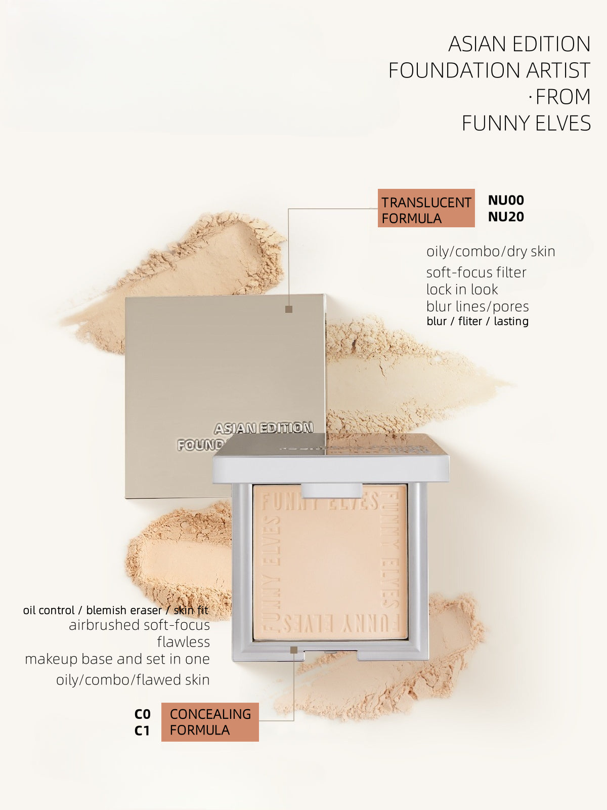 Poudre compacte fixatrice Soft Focus Funny Elves 7 g