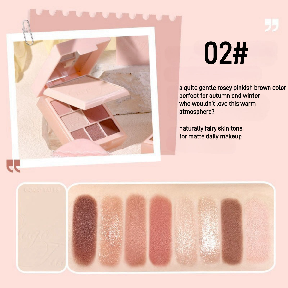 GOGO TALES Kit 2-EN-1 Palette de fards à paupières en poudre compacte 15,2 g 