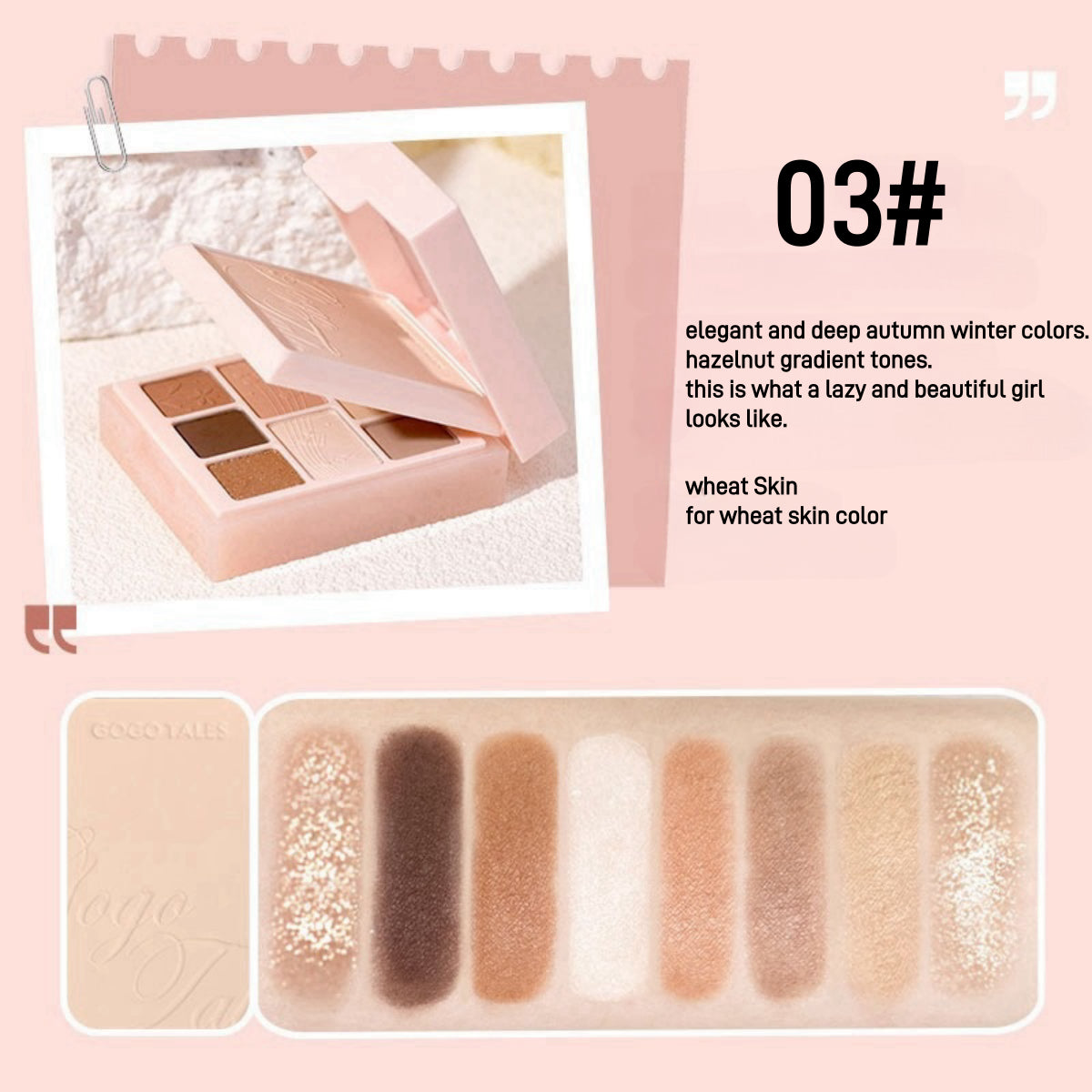 GOGO TALES Kit 2-EN-1 Palette de fards à paupières en poudre compacte 15,2 g 