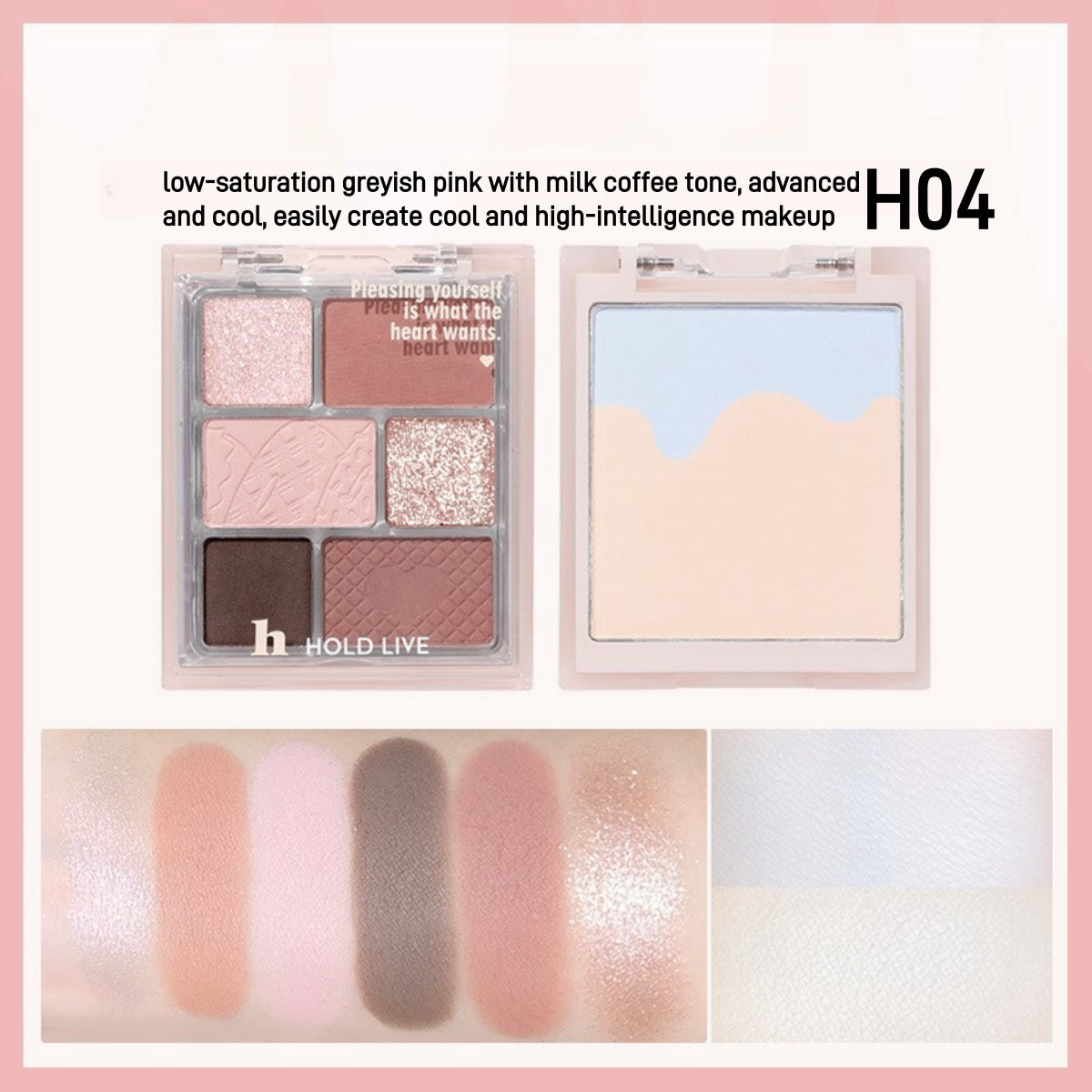 Palette visage 3 en 1 HOLD LIVE, poudre, blush, fard à paupières, 16 g
