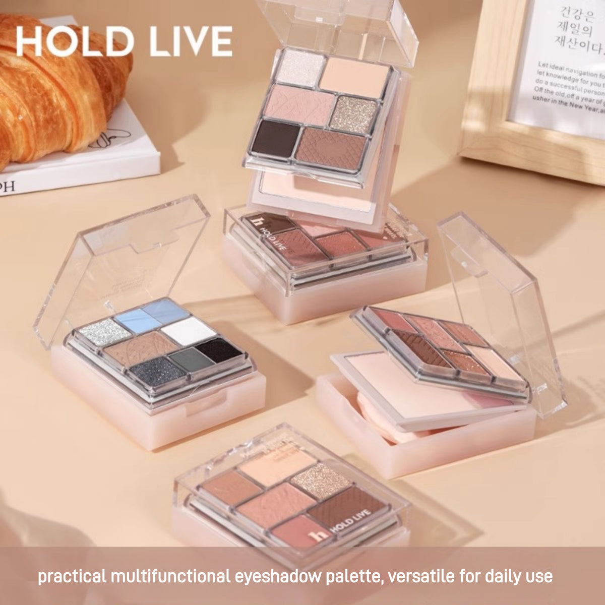 Palette visage 3 en 1 HOLD LIVE, poudre, blush, fard à paupières, 16 g