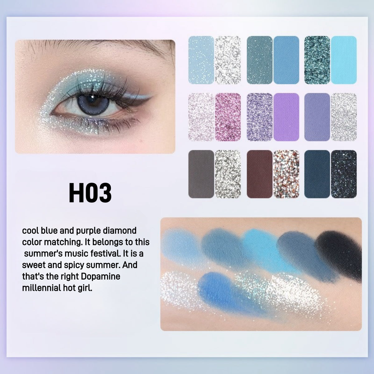 Palette de fards à paupières HOLD LIVE Secret Garden 18 couleurs 12,6 g