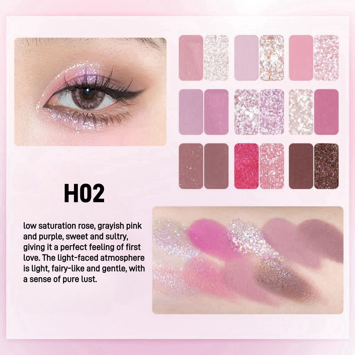 Palette de fards à paupières HOLD LIVE Secret Garden 18 couleurs 12,6 g