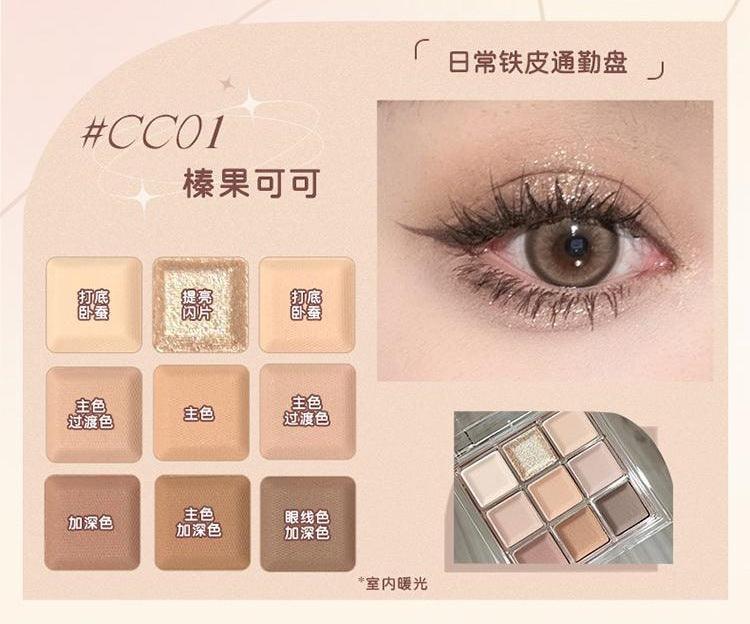 Palette de fards à paupières JILL LEEN Chocolat 9 couleurs 9 g