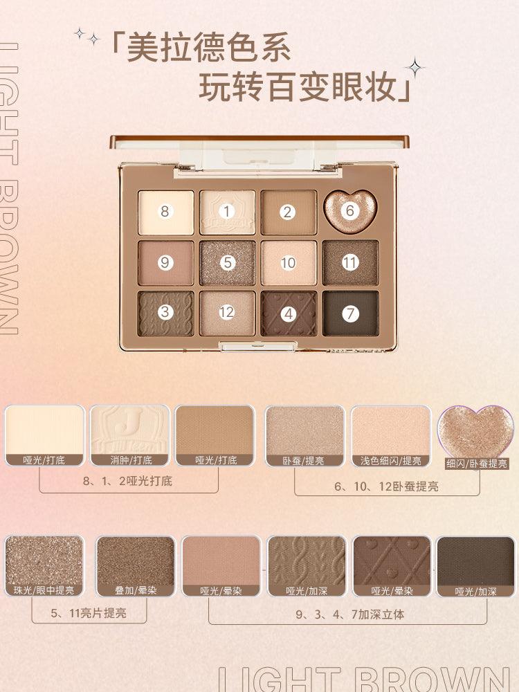 JILL LEEN Pretty Palette de fards à paupières 12 couleurs 7,2 g