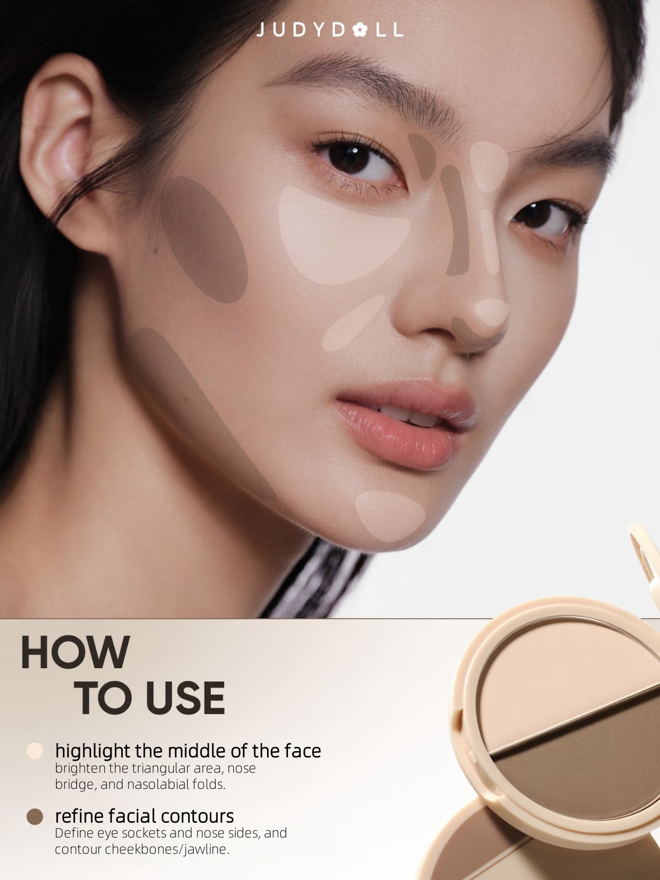 Judydoll Highlight and Contour (deux tons) 9 g