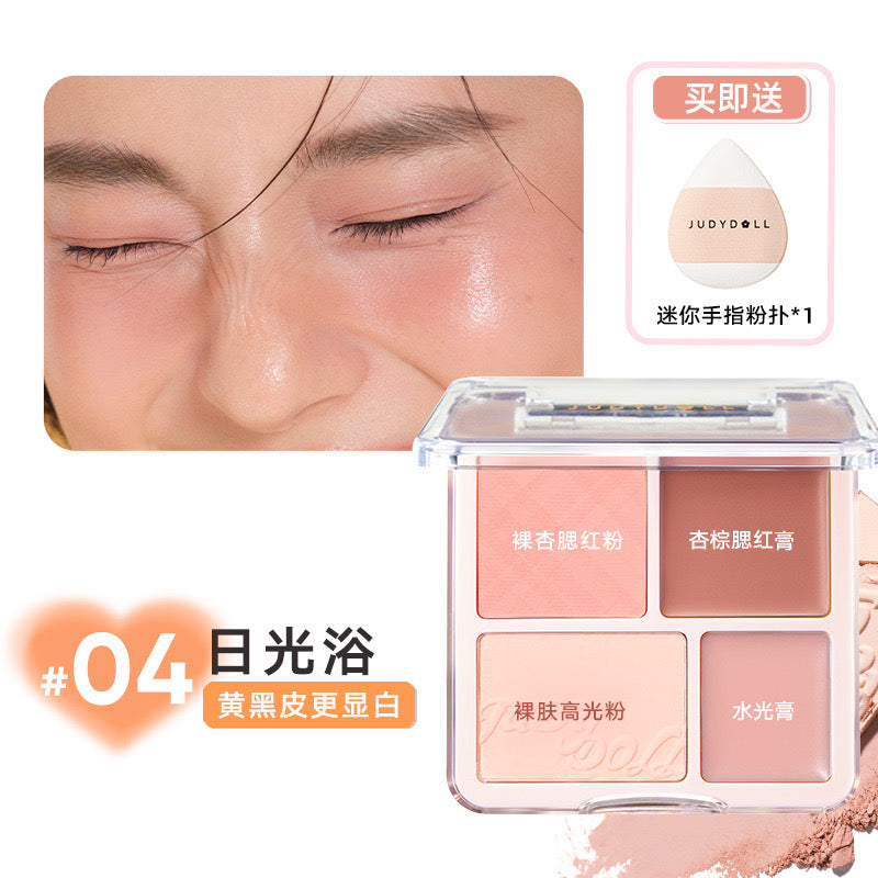 Palette de fards à joues et surligneurs Judydoll 9 g