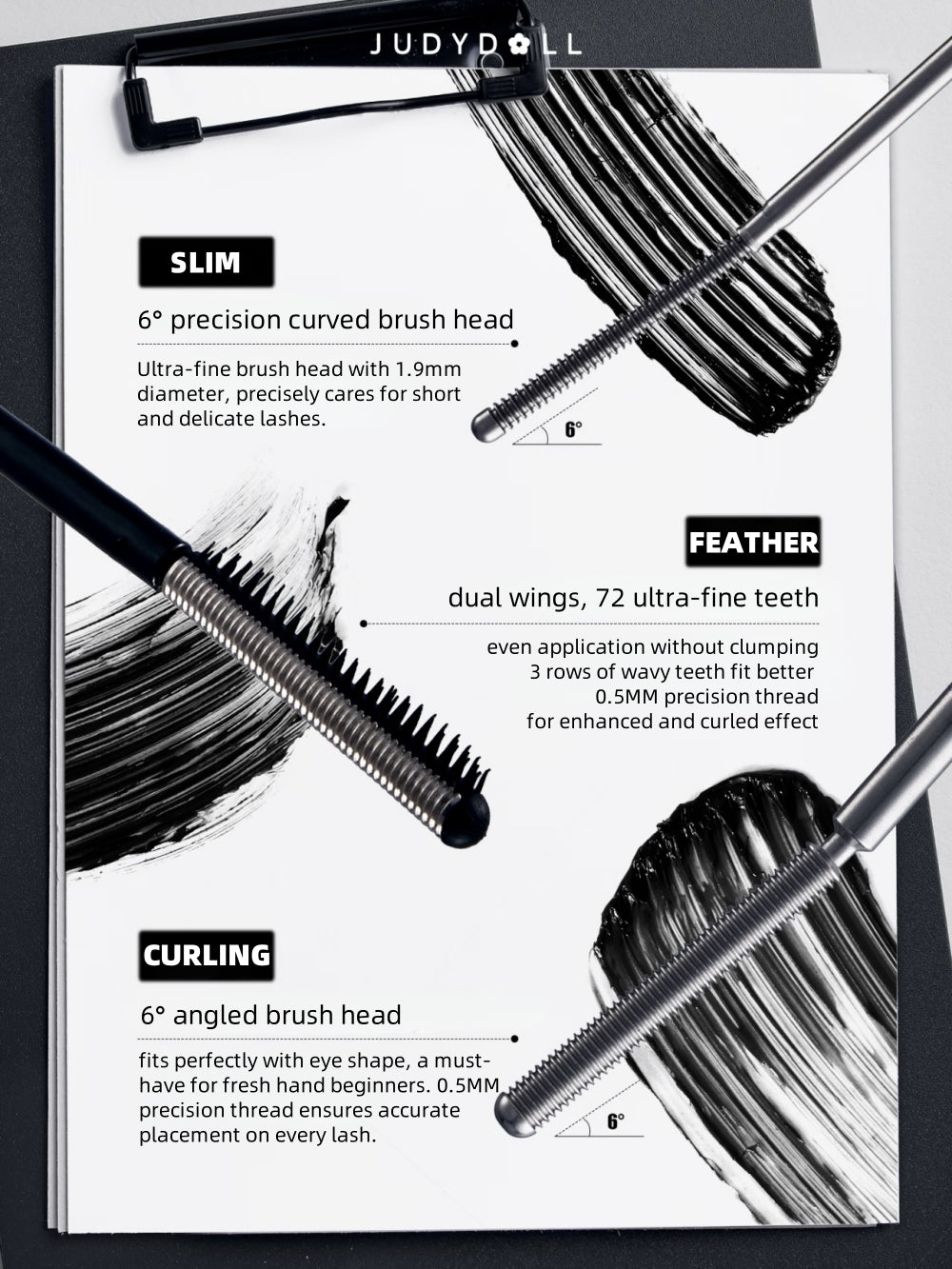 Judydoll -  [2g/3g] Iron Strong Mascara Lifting Waterproof