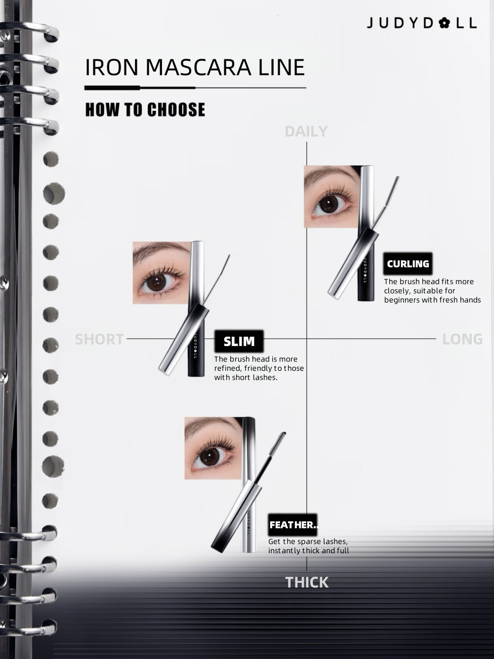 Judydoll -  [2g/3g] Iron Strong Mascara Lifting Waterproof