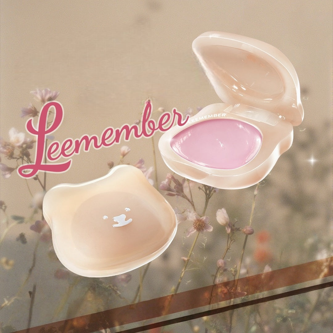 LEEMEMBER Purple Floral Bear Hydrating Cream Blush 4g