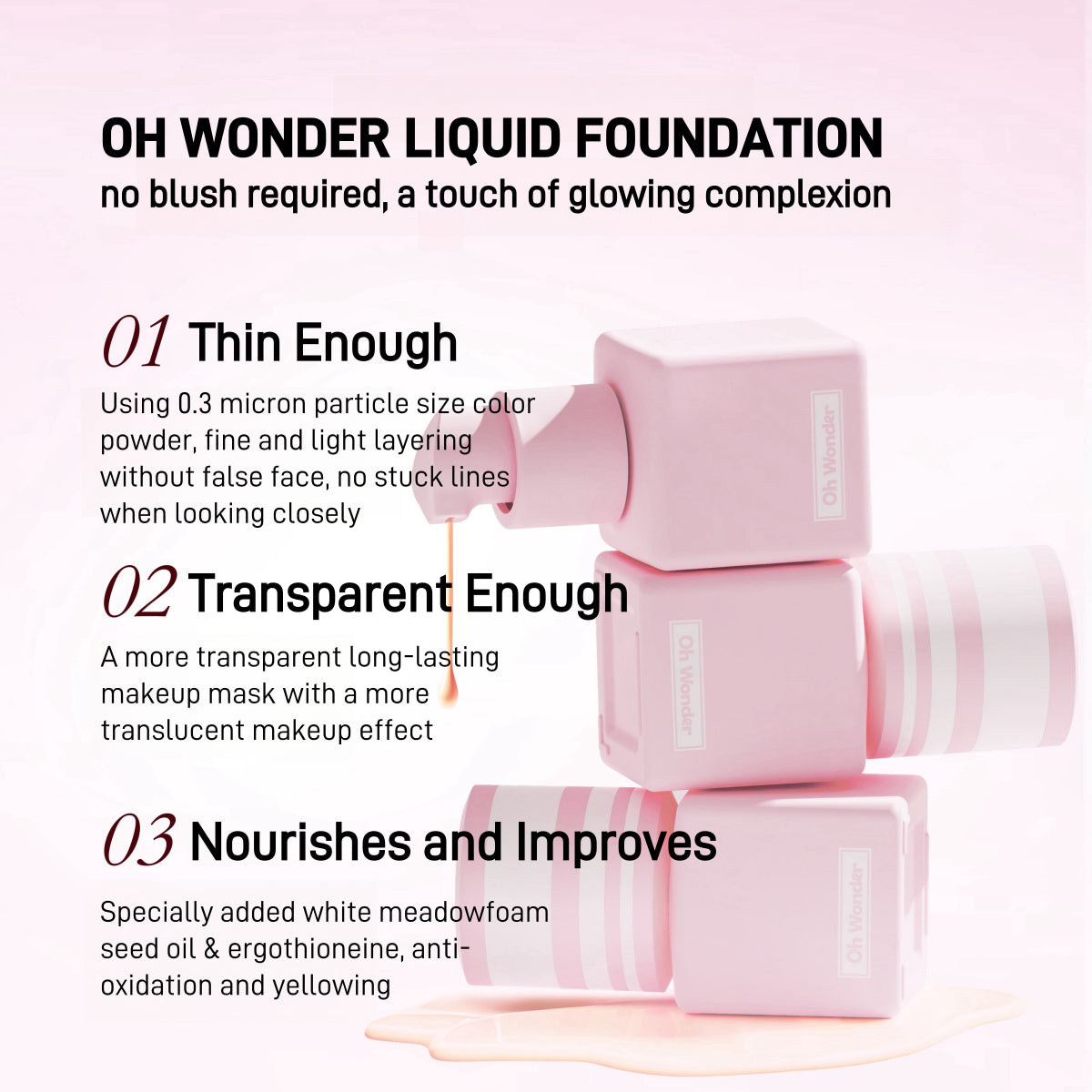 Fond de teint liquide longue tenue Oh Wonder Watery 20 g 