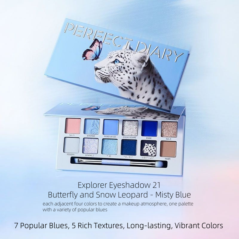 Perfect Diary - Explorer Eyeshadow 21 Butterfly and Snow Leopard - Misty Blue 14g