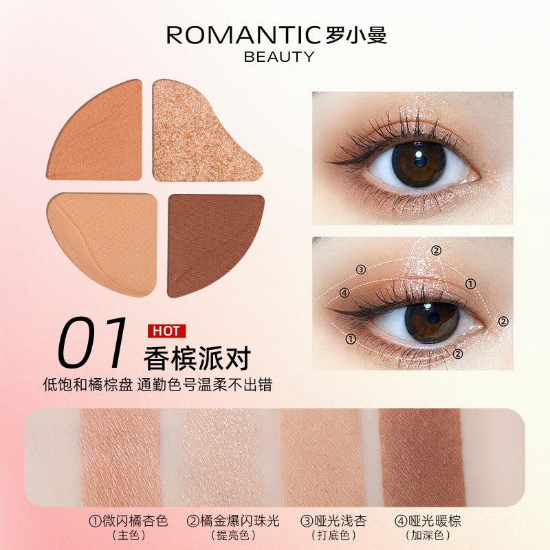 Fard à paupières quatre couleurs Romantic Beauty 2 g