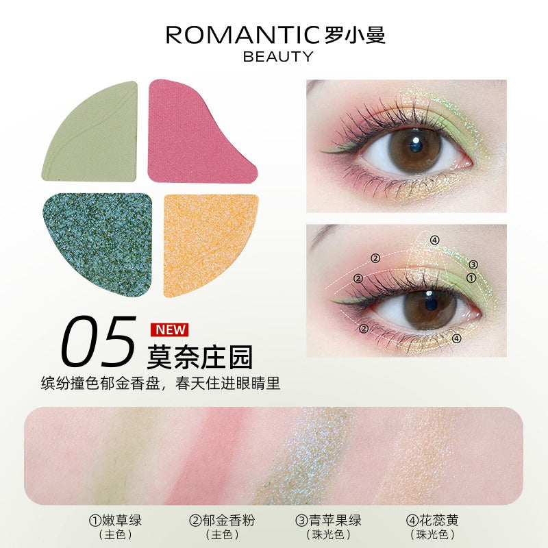 Fard à paupières quatre couleurs Romantic Beauty 2 g