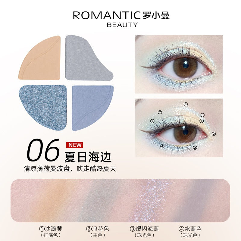 Fard à paupières quatre couleurs Romantic Beauty 2 g