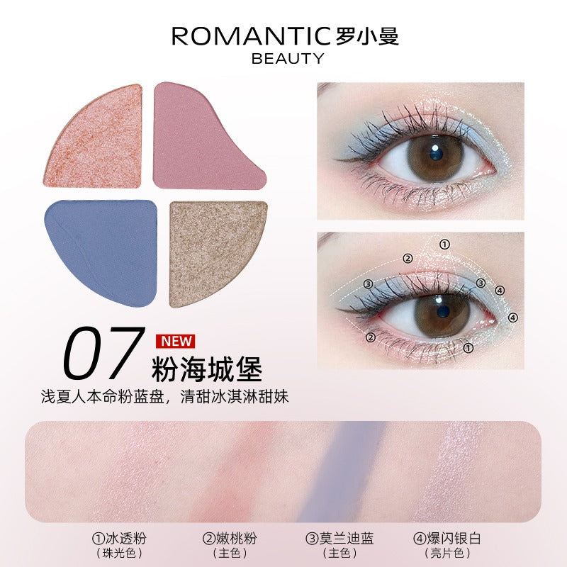 Fard à paupières quatre couleurs Romantic Beauty 2 g