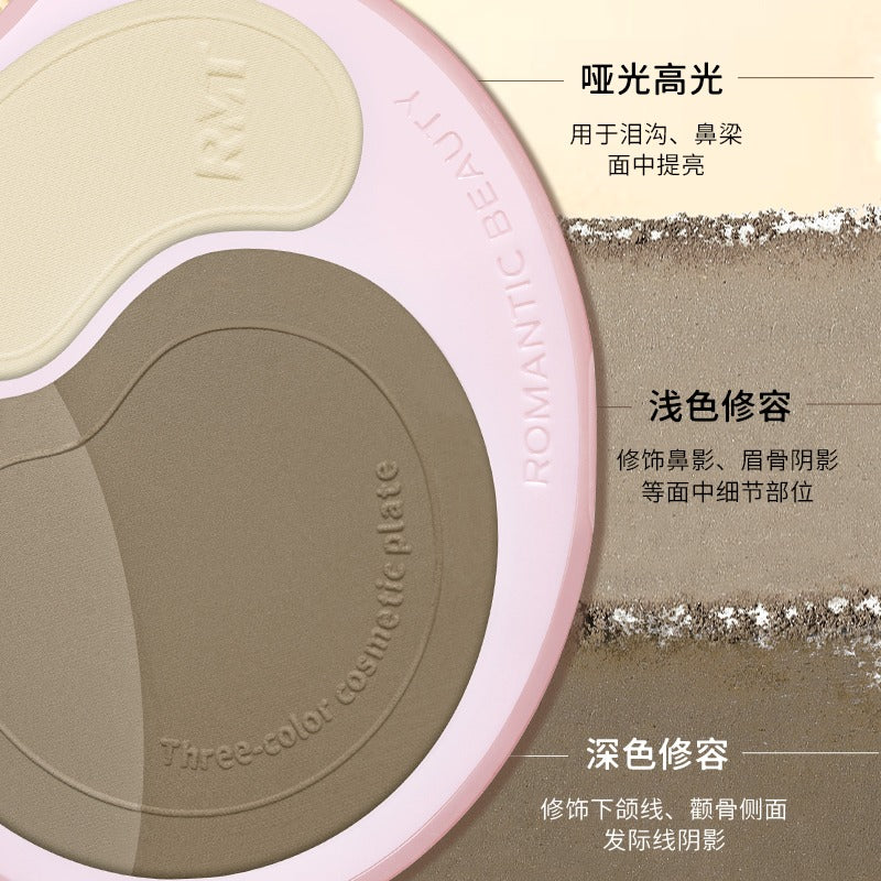 Palette de cosmétiques trois couleurs Romantic Beauty 11 g
