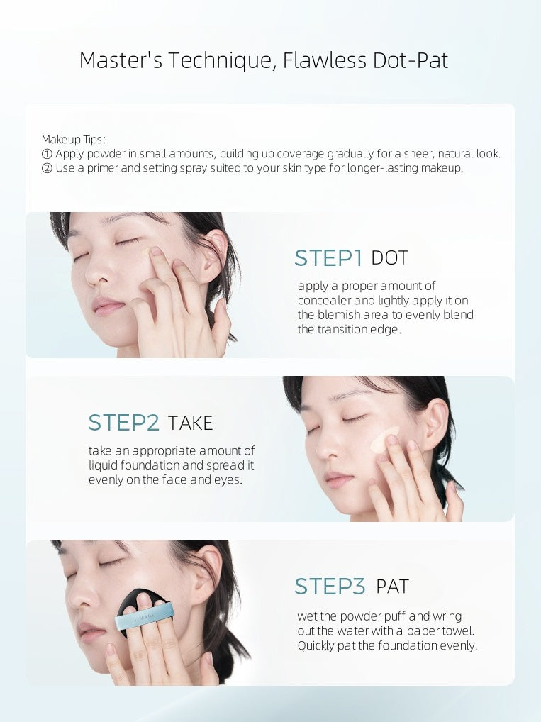 TIMAGE Fond de Teint Mat Longue Tenue et Anti-Cernes Correcteur 30g+1g