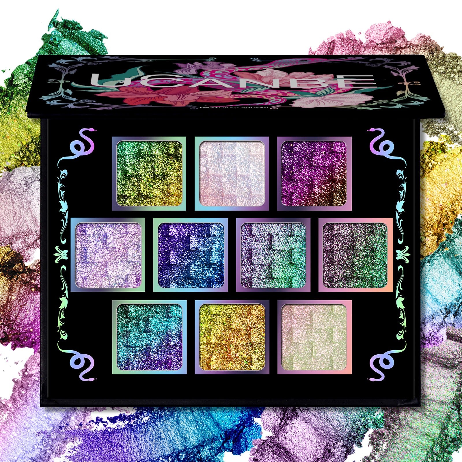 Palette de fards à paupières caméléon UCANBE 10 couleurs Solar Python 7 g