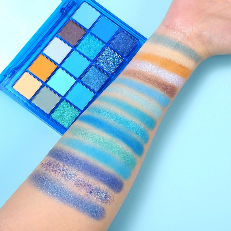 Palette de fards à paupières UCANBE 15 couleurs Blue Tonic 10,8 g