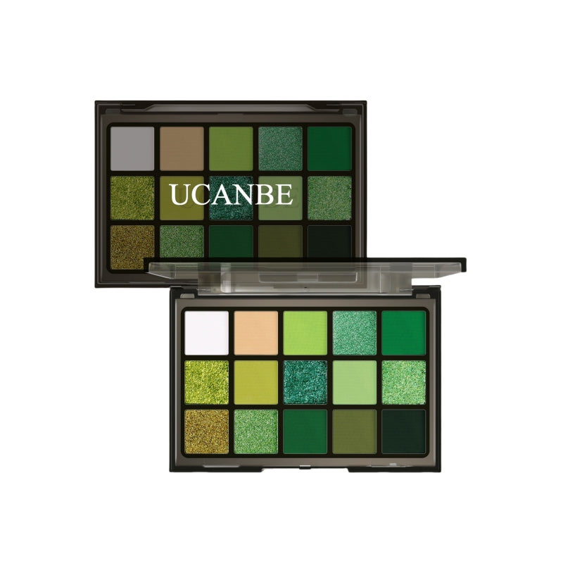 Palette de fards à paupières UCANBE 15 couleurs Green Forest 10,8 g