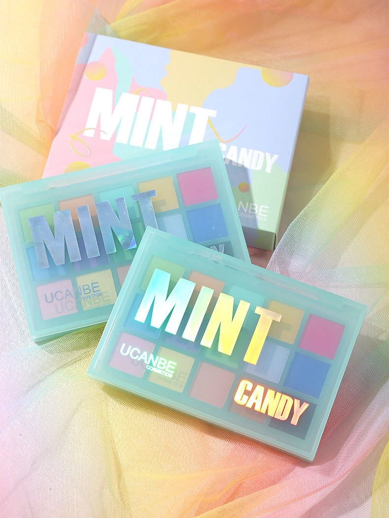 Palette de fards à paupières UCANBE 15 couleurs, menthe bonbon, 10,8 g