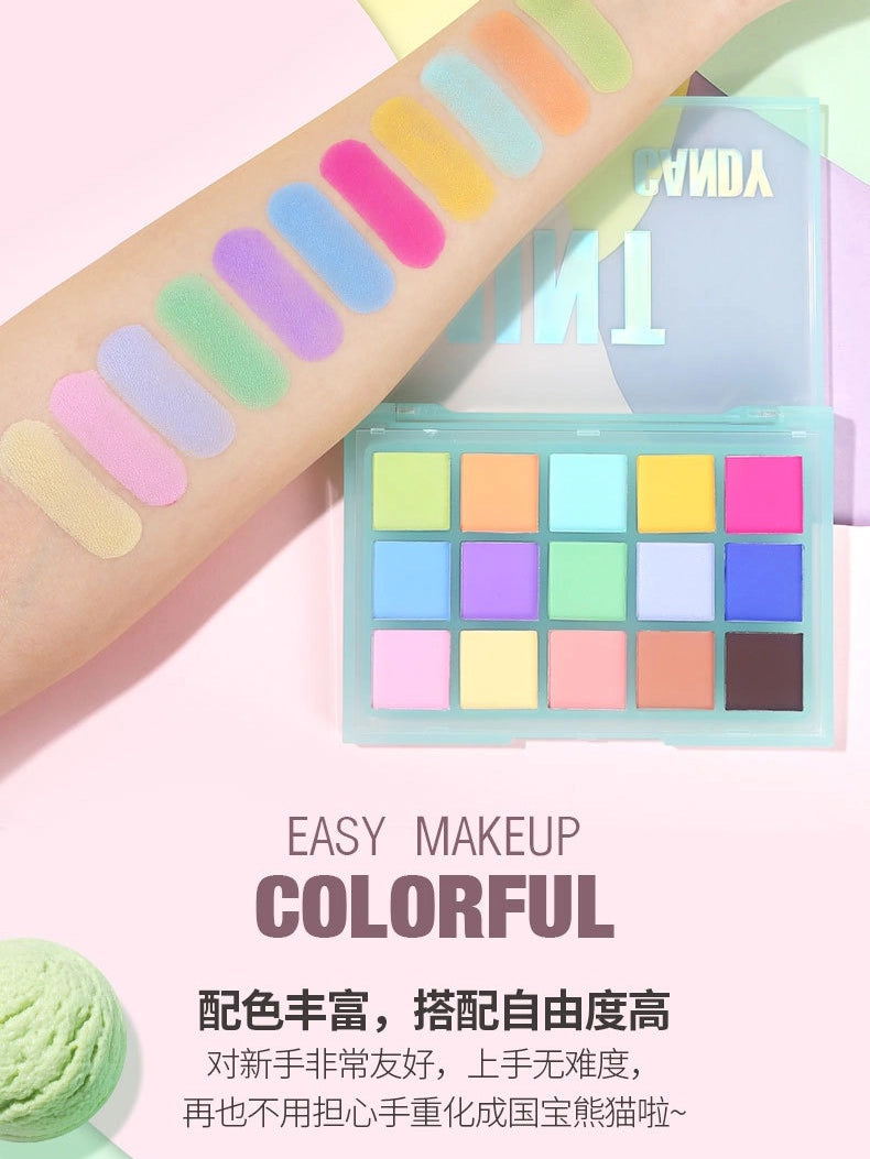 Palette de fards à paupières UCANBE 15 couleurs, menthe bonbon, 10,8 g