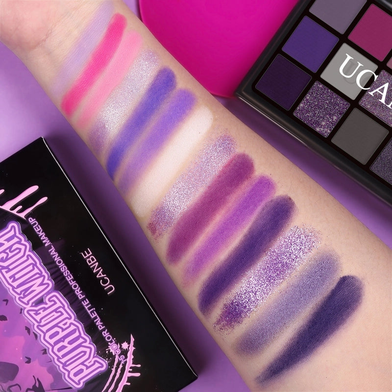 Palette de fards à paupières UCANBE 15 couleurs Purple Witch 10,8 g
