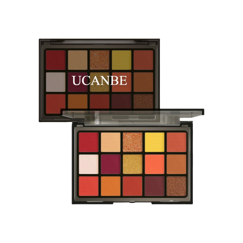 Palette de fards à paupières UCANBE 15 couleurs Sunset Orange 10,8 g