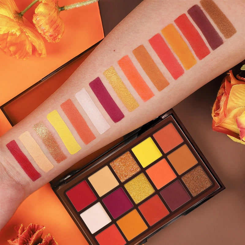 Palette de fards à paupières UCANBE 15 couleurs Sunset Orange 10,8 g