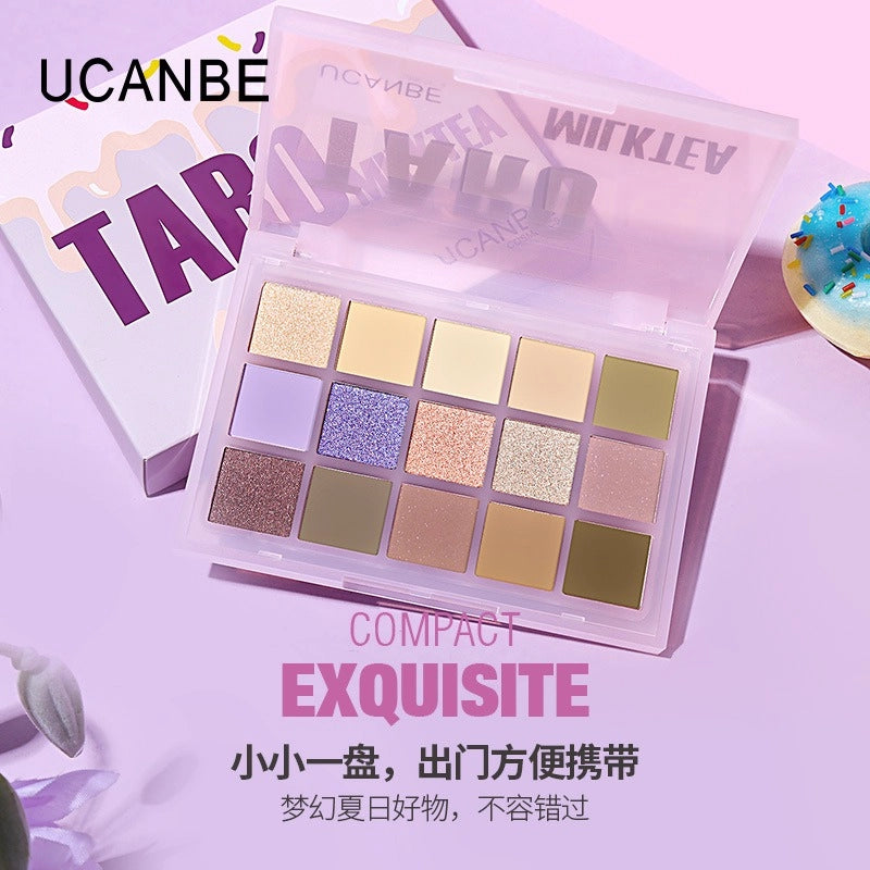 Palette de fards à paupières UCANBE 15 couleurs Taro Milktea 10,8 g