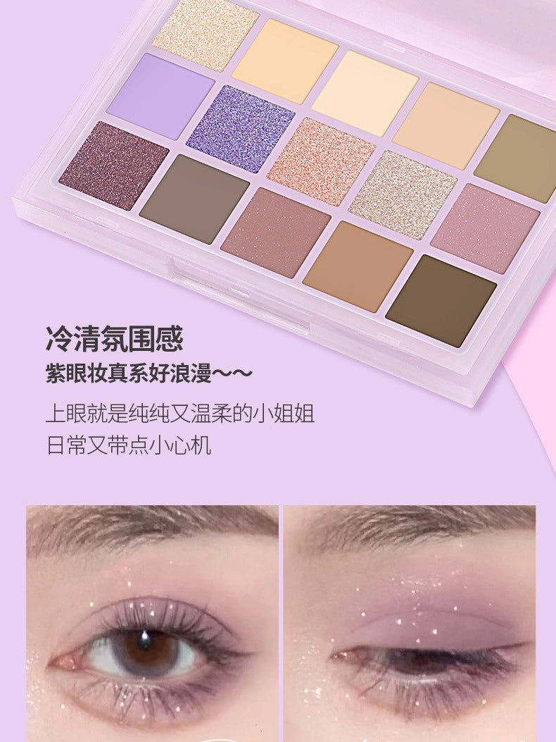 Palette de fards à paupières UCANBE 15 couleurs Taro Milktea 10,8 g