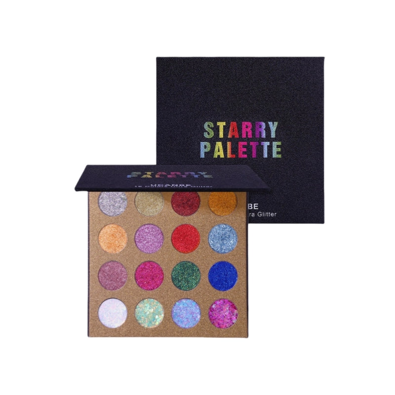 Palette de fards à paupières pailletés étoilés UCANBE 16 couleurs 16 x 1,5 g