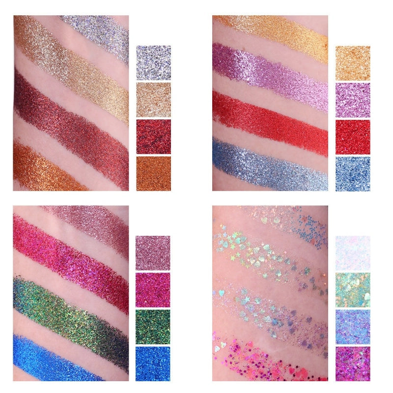 Palette de fards à paupières pailletés étoilés UCANBE 16 couleurs 16 x 1,5 g
