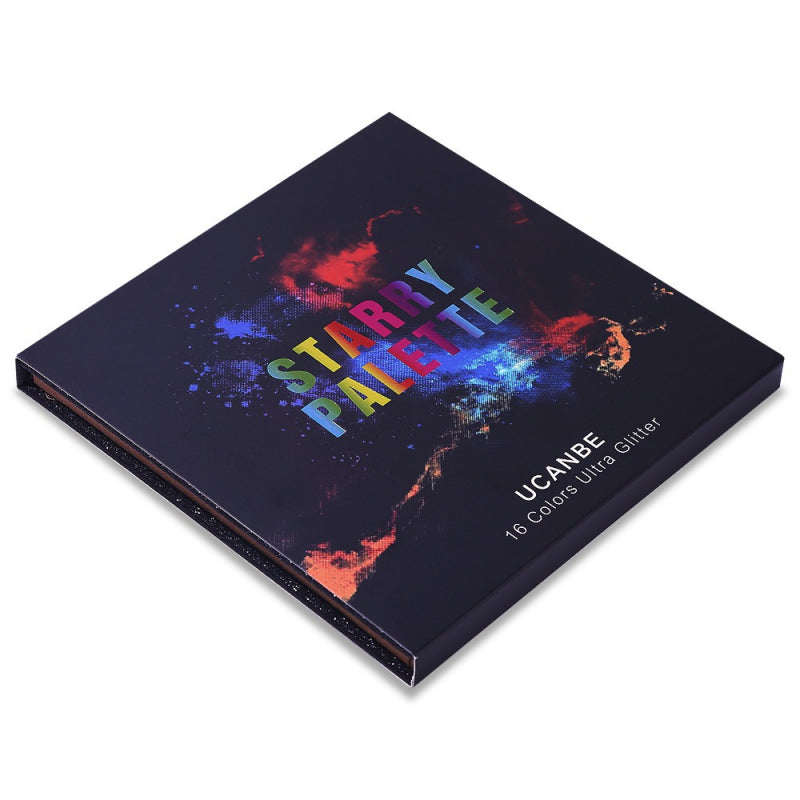 Palette de fards à paupières pailletés étoilés UCANBE 16 couleurs 16 x 1,5 g